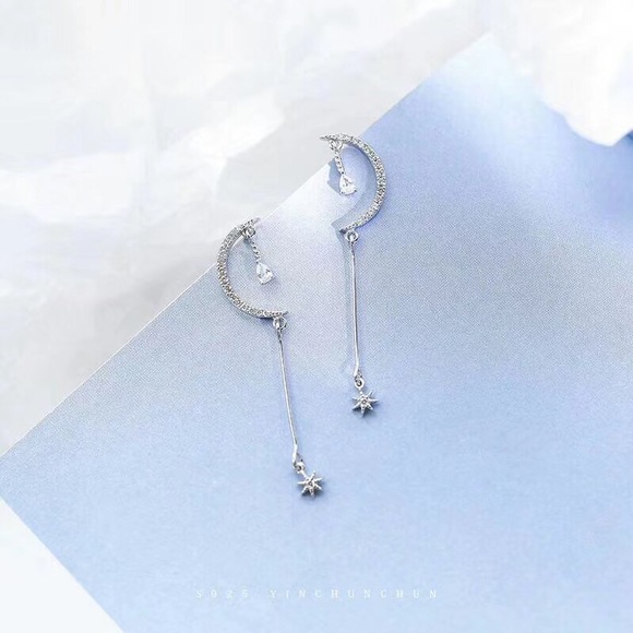 Moon Sterling handmade earrings - Picture 1 of 5